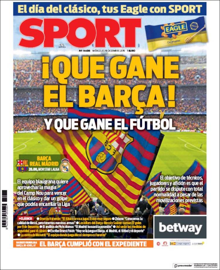 Sport Portada 18 12 2019 Sport Portada 18 12 2019