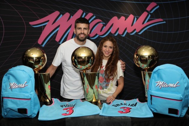 piqué i shakira miami heats @nbaspain