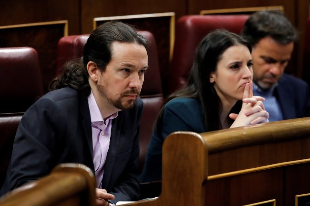 Pablo Iglesias Irene Montero debate investidura Congres EFE