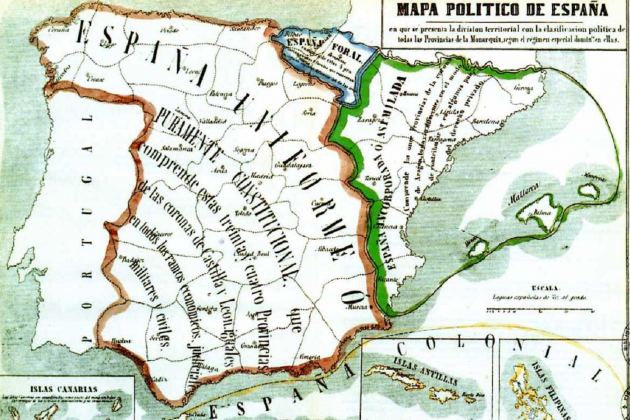 Mapa político de España (1854). Fuente Biblioteca Nacional de España