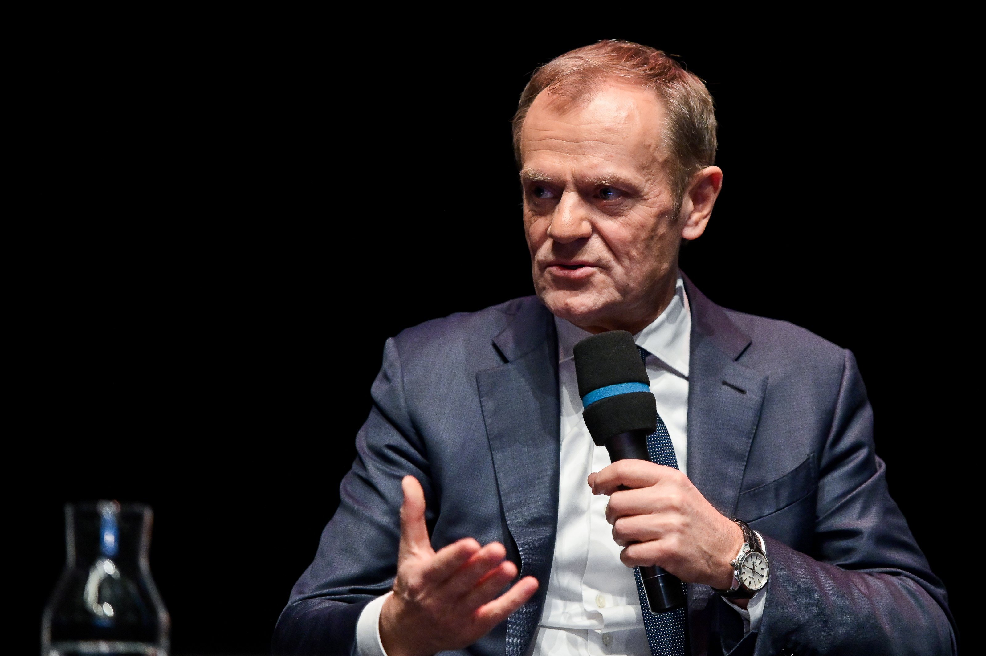 EuropaPress 2556917 18 December 2019 Poland Danzig Donald Tusk Former President of the European Council and Presidente of the European People's Party speaks during en promotional event for his new book at the