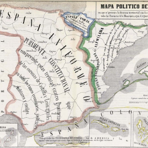 Mapa polític d'Espanya (1850). Font Biblioteca Nacional de España