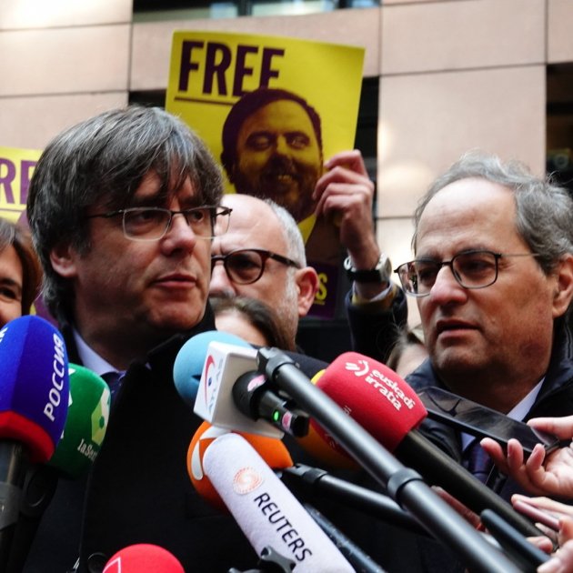 Toni Comin, Carles Puigdemont i Quim Torra Roberto Lázaro