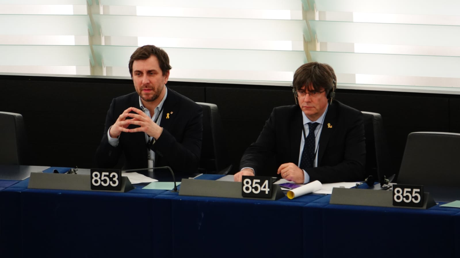Puigdemont i Comín prenen possessió dels seus escons al Parlament Europeu