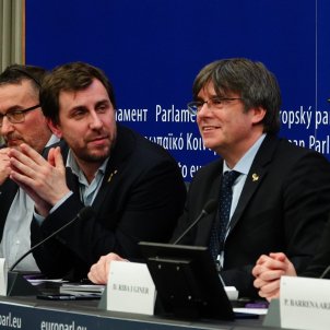 Puigdemont Comin Diana Riba roda de premsa Parlament Europeu - Roberto Lázaro