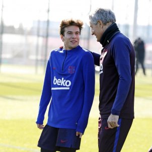 Quique Setien Riqui Puig Barca @FCBarcelona Quique Setien Riqui Puig Barca @FCBarcelona