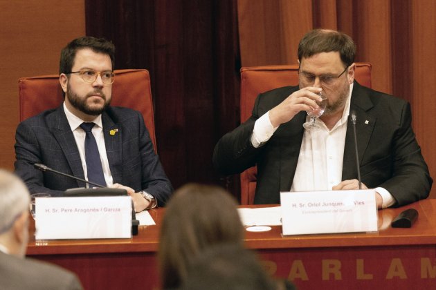 Aragonès i Junqueras comissio 155 . EFE Aragonès i Junqueras comissio 155 . EFE