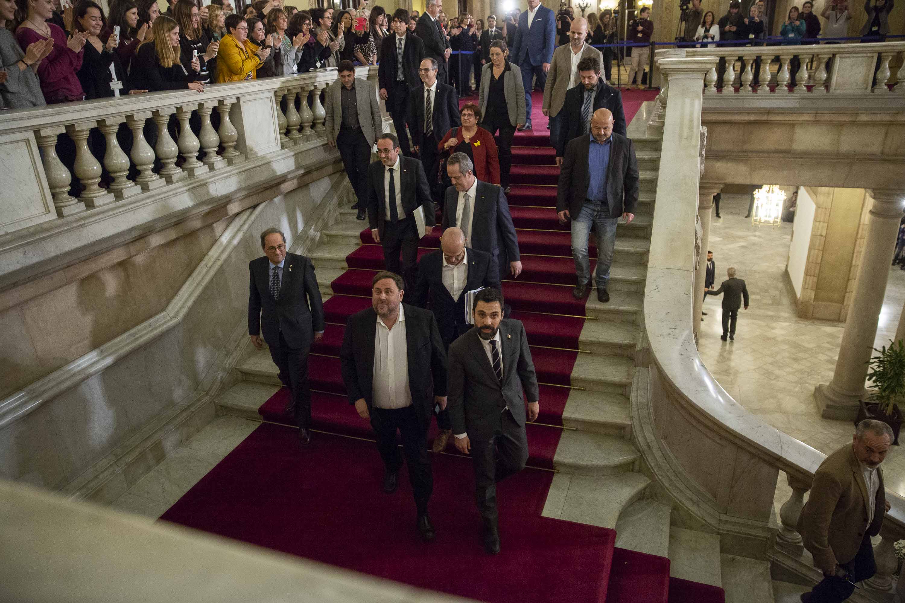 The prisoners return to the Catalan Parliament: "It's not easy"