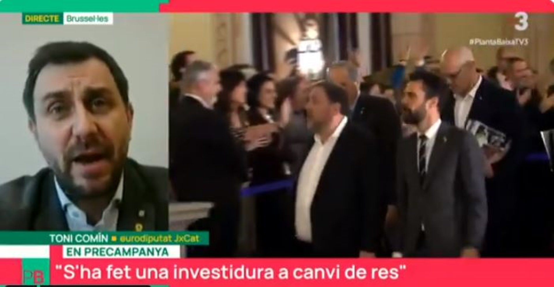 Comín, a TV3: "S'ha fet una investidura a canvi de res"