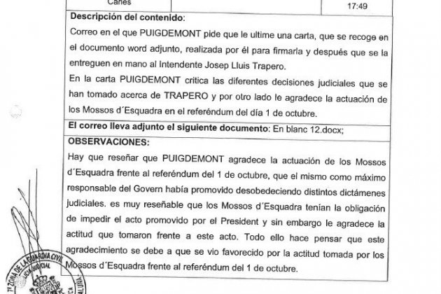 Correo Puigdemont Trapero