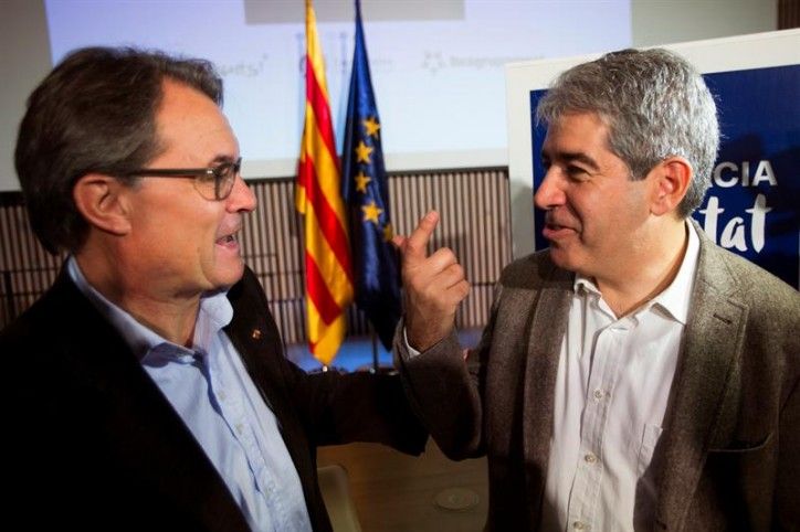 Artur Mas i Francesc Homs en la presentación de Democràcia i Llibertat / EFE