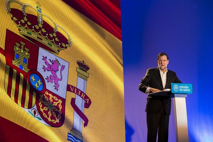 El president Rajoy durant l'acte del PP a Barcelona / QS