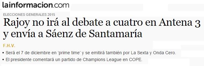 Rajoy passa de debats