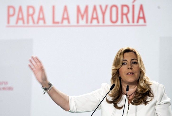 GRA327. SAN FERNANDO (CÁDIZ), 14/12/2015.- La secretaría general del PSOE de Andalucía y presidenta de la Junta, Susana Díaz, ha participado esta tarde un acto público en la localidad gaditana de San Fernando. EFE/Román Ríos