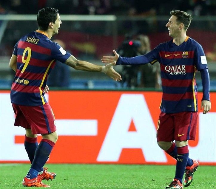 Luis Suárez y Messi en Yokohama / EFE