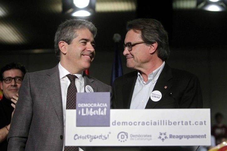 Francesc Homs i Artur Mas en l'acte de tancament de campanya de DiL / EFE