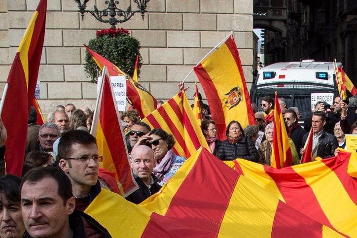 A l'acte de SCC s'han pogut veure banderes preconstitucionals / Sergi Alcàzar