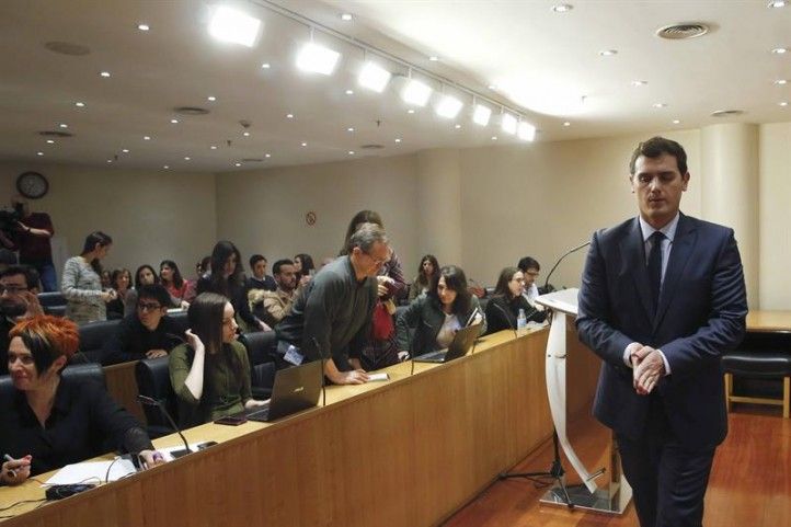 Albert Rivera en la rueda de prensa tras la reunión con Felipe VI / EFE